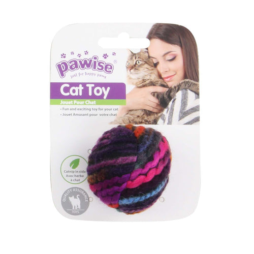 PAWISE Meow Meow Life Lopta, vunena, 15cm