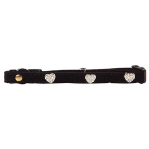 PAWISE Ogrlica za mace Diamond Heart crna