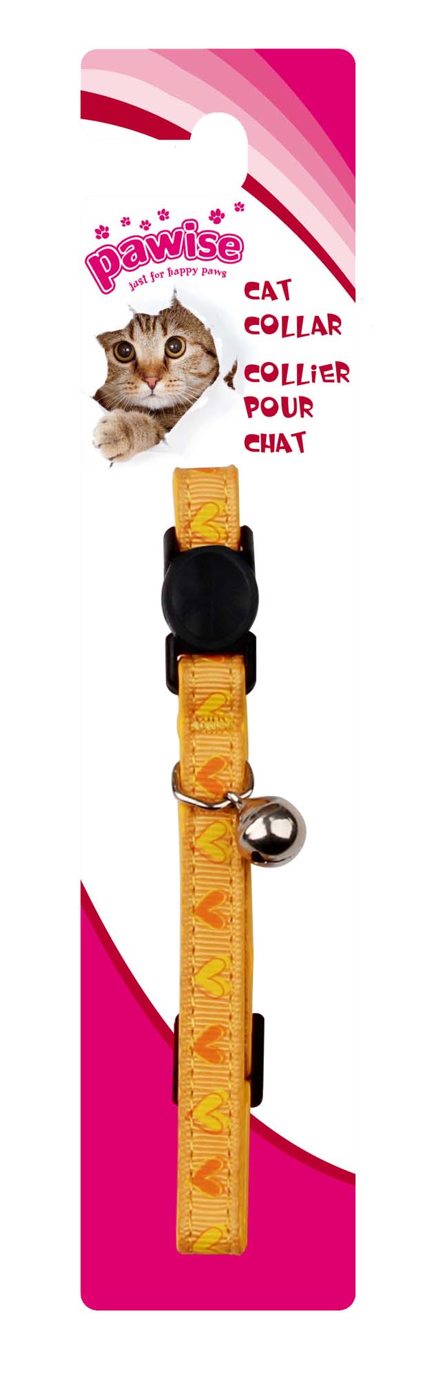 PAWISE Ogrlica za mace Srce 30cm, zuta