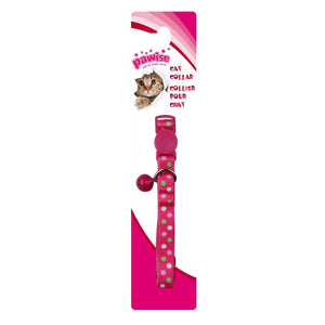 PAWISE Ogrlica za mace Tockice 30cm, ruzicasta