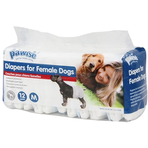 PAWISE Pelene - gacice jednokratne, za kuje, bijele, 12 komada