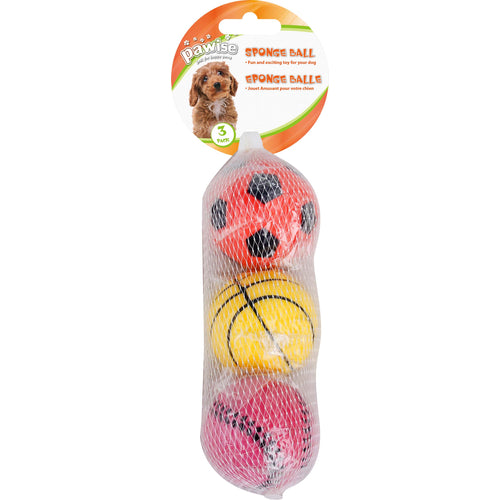 PAWISE Sponge Ball 3 kom 6,5cm