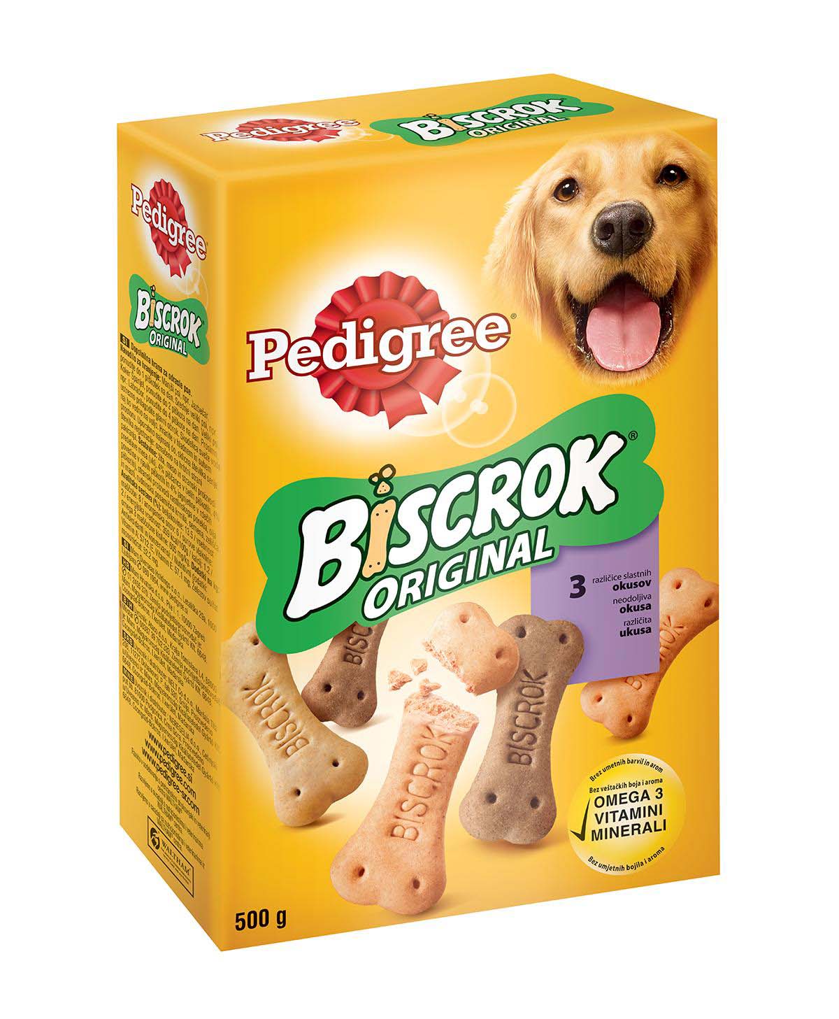PEDIGREE  Biscrok Original, s piletinom, govedinom i kostanom mozdinom, 500g