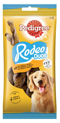 PEDIGREE Rodeo Duo, poslastica za pse s okusom piletine i slanine, 123g