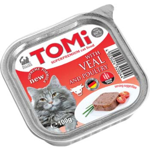 TOMI Pasteta za macke Teletina/Perad 100g