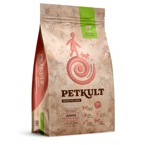 PETKULT Sensitive JUNIOR, Medium, janjetina sa smeđom rizom, 12kg