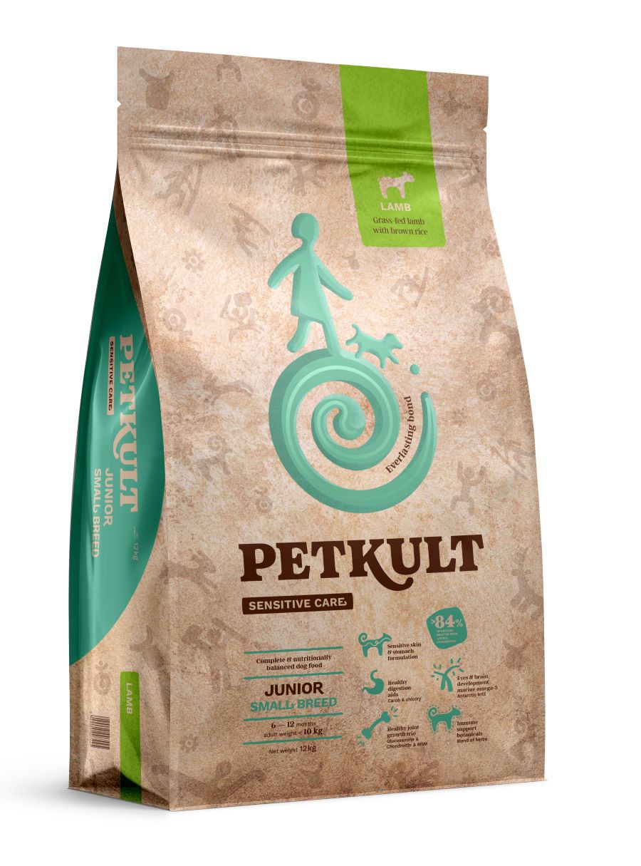 PETKULT Sensitive JUNIOR, Small, janjetina sa smeđom rizom, 12kg