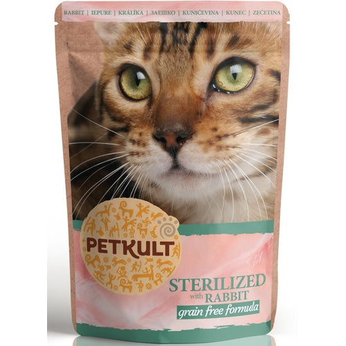 PETKULT Sterilized pasteta s mesnim komadicima, s kunicevinom, bez zitarica 100g