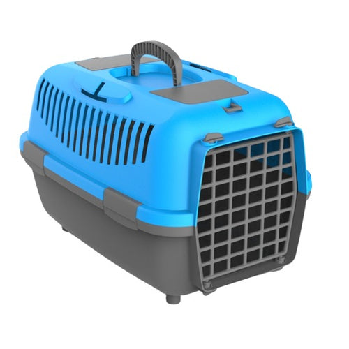 PETMAX Transporter Nomade 2, 55x36xh35cm, max. 8kg, plasticna vrata, tirkizna