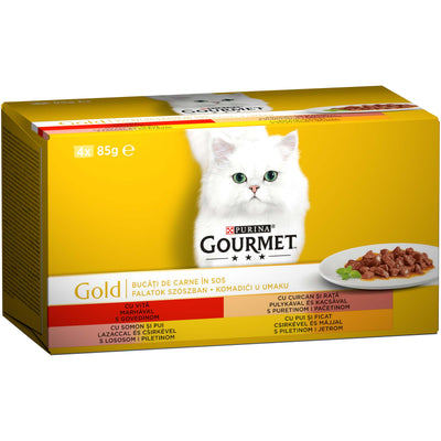 GOURMET Gold Multipack, s gov., pur/pac., pil/jetra, los/pil, komadici, 4x85g