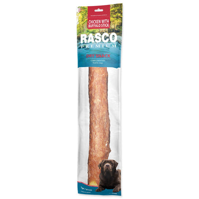 RASCO Premium, zvakalica raw hide bizon/piletina, 41cm, 170g