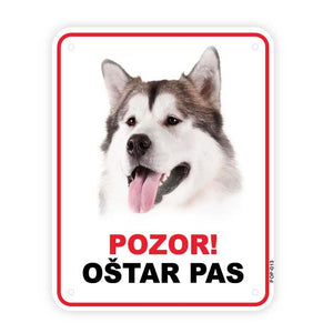 Plocica s natpisom, Aljaski malamut, PVC, 115x147mm 