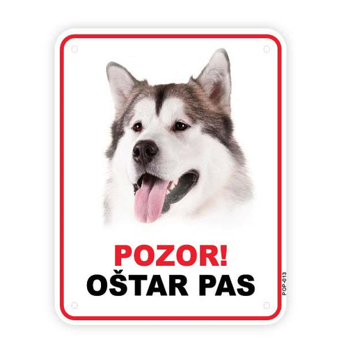 Plocica s natpisom, Aljaski malamut, PVC, 115x147mm 