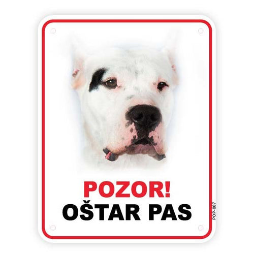 Plocica s natpisom, Argentinski pas - glava, PVC, 115x147mm 