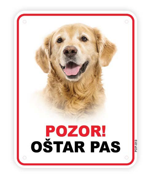 Plocica s natpisom, Golden Retriver, PVC, 115x147mm 