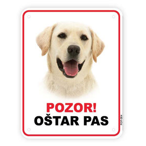 Plocica s natpisom, Labrador zuti - glava, PVC, 115x147mm 