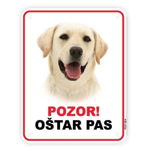 Plocica s natpisom, Labrador zuti - glava, PVC, 115x147mm 