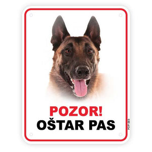 Plocica s natpisom, Malinois - glava, PVC, 115x147mm 