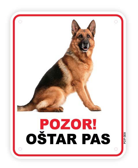 Plocica s natpisom, Njemacki ovcar, PVC, 115x147mm 
