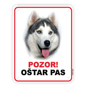 Plocica s natpisom, Sibirski haski - glava, PVC, 115x147mm