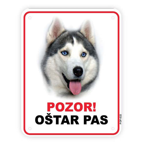 Plocica s natpisom, Sibirski haski - glava, PVC, 115x147mm