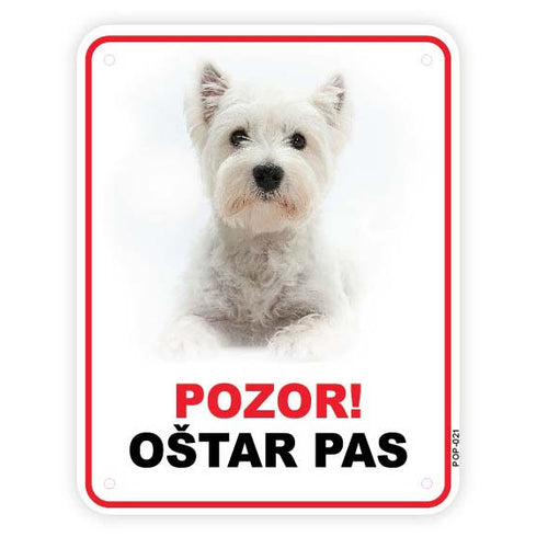 Plocica s natpisom, Westi - glava, PVC, 115x147mm 