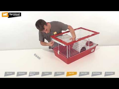 Video koji opisuje proizvod FERPLAST Kavez za glodavce i kuniće Barn 100, 96x57x73cm
