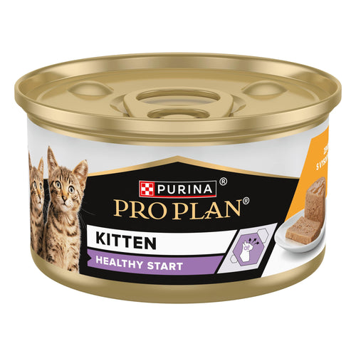 PRO PLAN KITTEN Healthy Start, mousse, bogat piletinom, 85g