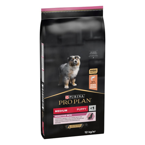 PRO PLAN PUPPY Medium, Sensitive Skin, Opti Derma, bogato lososom, 12kg