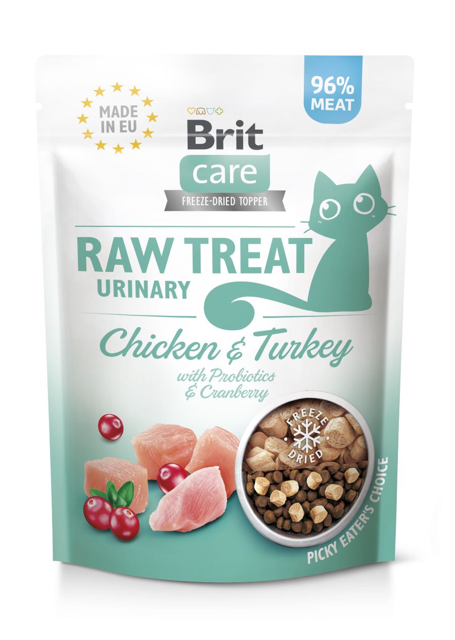BRIT CARE Raw Treat Urinary, piletina/puretina, liofiz. poslastica za macke, 40g