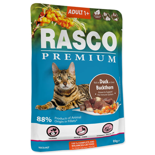 RASCO Premium Cat, vrecica, bogato pacetinom, u umaku, 85g