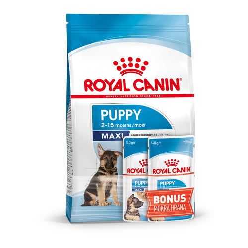 RC SHN Maxi PUPPY 3kg + 2 x SHNW Maxi PUPPY 140g GRATIS