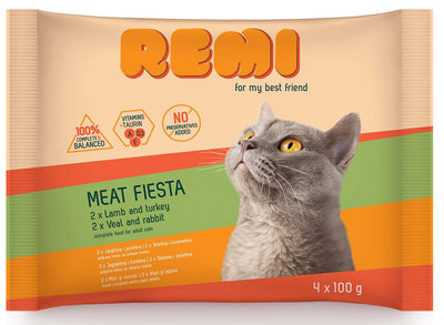 REMI Cat Multipak (2x s janjetinom i puretinom, 2x s teletinom i kunicevinom) 