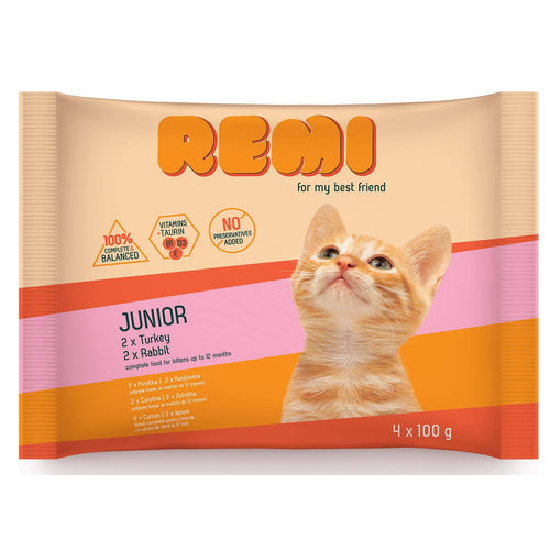 REMI KITTEN Multipak  (2x s puretinom, 2x s kunicevinom), 4x100g