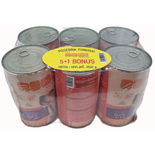REMI Patka i divljac, potpuna hrana za pse, 1250 g, 5+1 BONUS