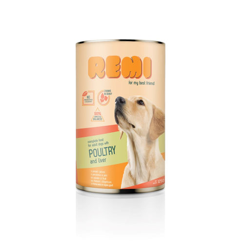 REMI Perad i jetra, potpuna hrana za pse s peradi i jetrom, 1250 g