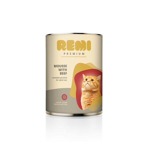 REMI PREMIUM Cat Mousse, s govedinom, bez glutena, 400g
