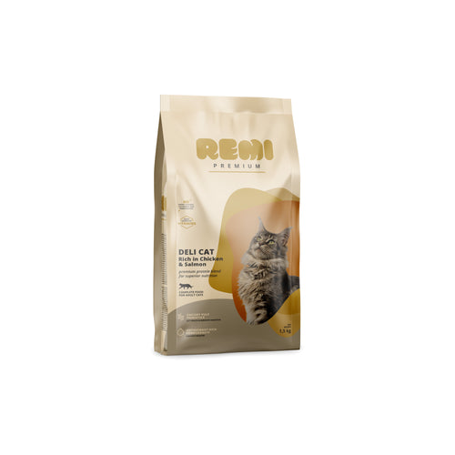REMI PREMIUM Deli Cat, bogato piletinom i lososom, 1,5kg