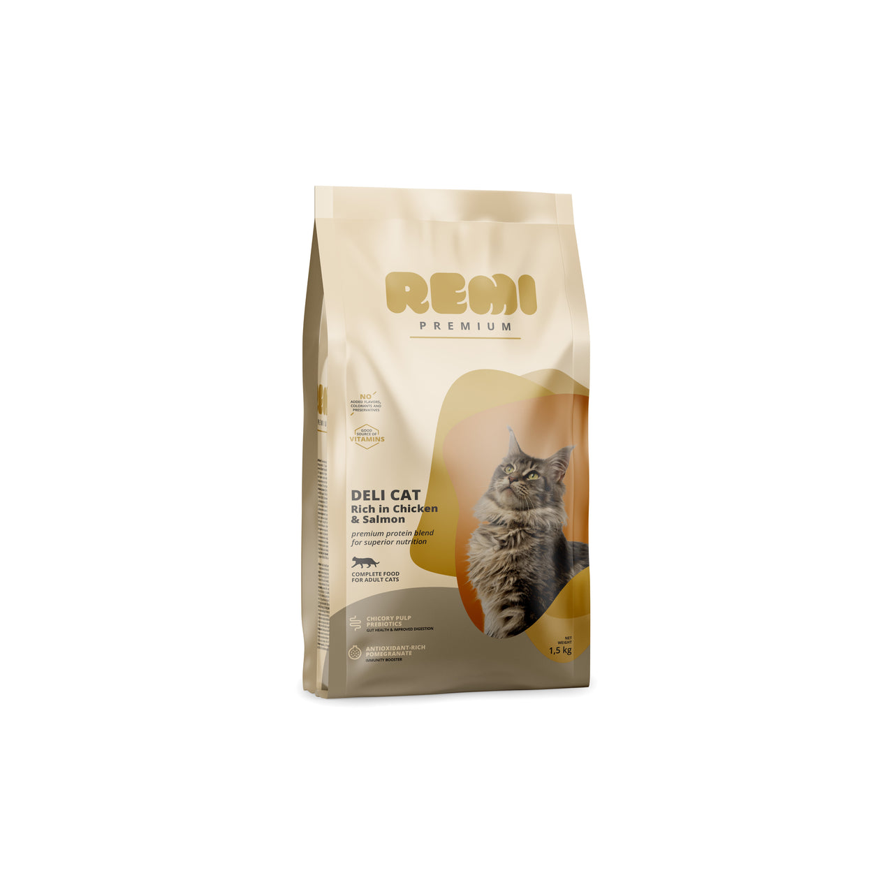 REMI PREMIUM Deli Cat, bogato piletinom i lososom, 1,5kg