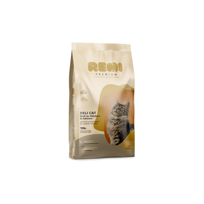 REMI PREMIUM Deli Cat, bogato piletinom i lososom, 1,5kg