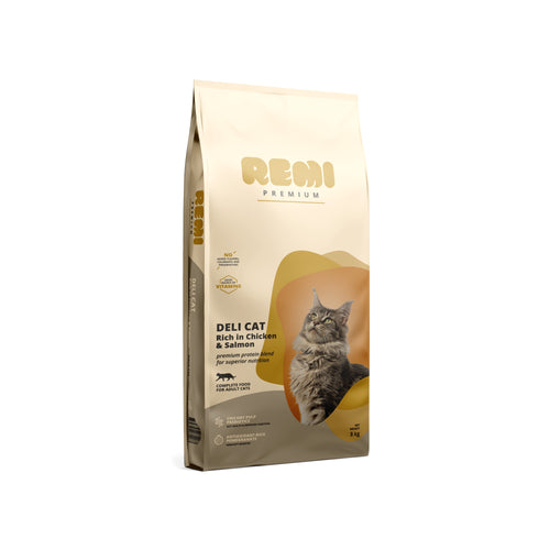 REMI PREMIUM Deli Cat, bogato piletinom i lososom, 8kg