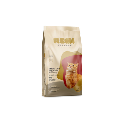 REMI PREMIUM Vital Cat, bogato govedinom i piletinom, 1,5kg
