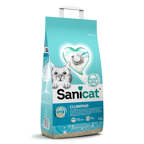 SANICAT Marseille Soap, grudajuci mineralni pijesak za macke, mirisni, 10l