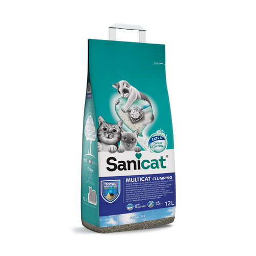 SANICAT Multicat Fresh Air, grudajuci mineralni pijesak za macke, mirisni, 12l