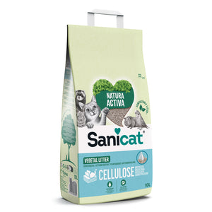 SANICAT Recycled Cellulose, upijajuci biljni pijesak za ljubimce, bezmirisni 10l