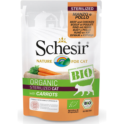 SCHESIR BIO Sterilised piletina, govedina i mrkva, 85g
