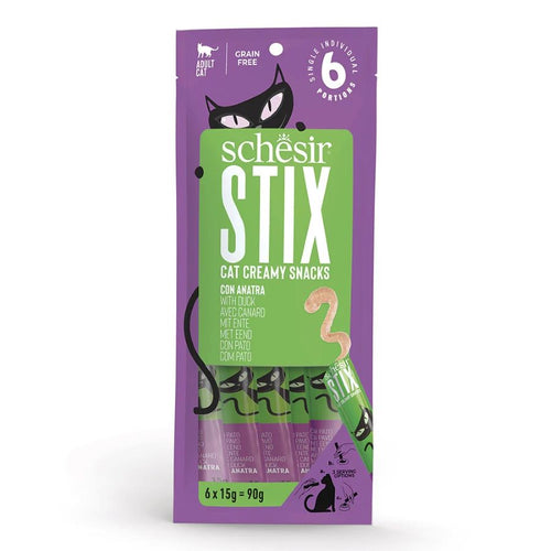 SCHESIR Cat Stix, pacetina, kremasta poslastica za macke, bez zitarica, 6x15g