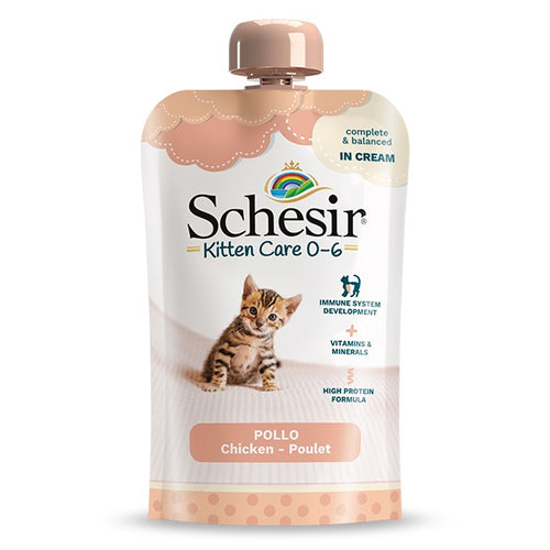 SCHESIR KITTEN Care, piletina u kremastom umaku, 150g