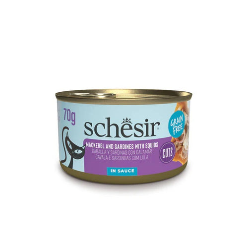 SCHESIR Komadici sardine i skuse, s lignjom u umaku, bez zitarica, 70g