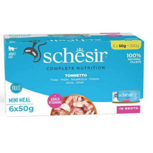 SCHESIR Konzerva za macke multipack Tuna file, u juhi, 6x50g